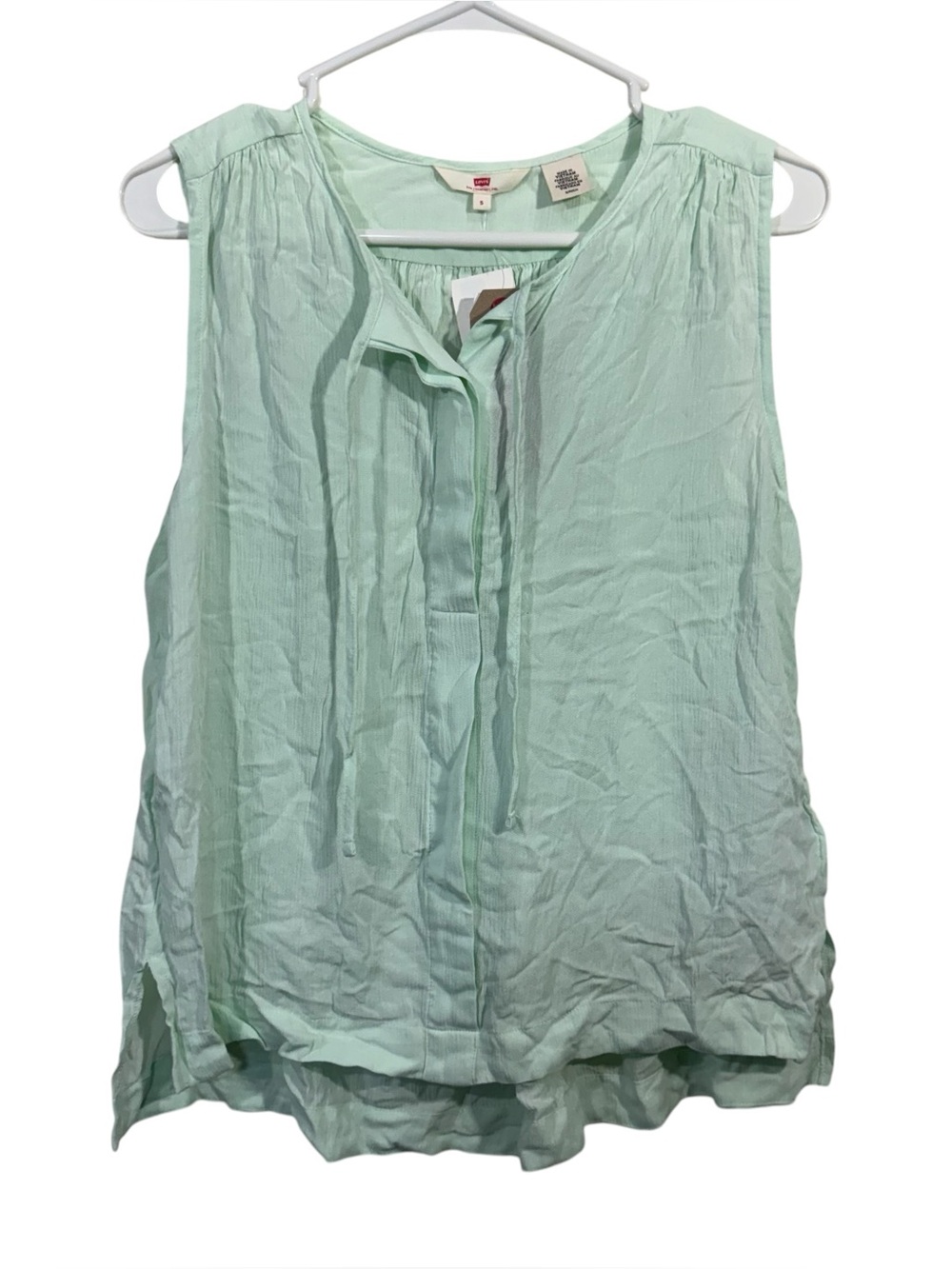 NWT Levi's Mint Green Sleeveless Western Style Sleeveless Blouse